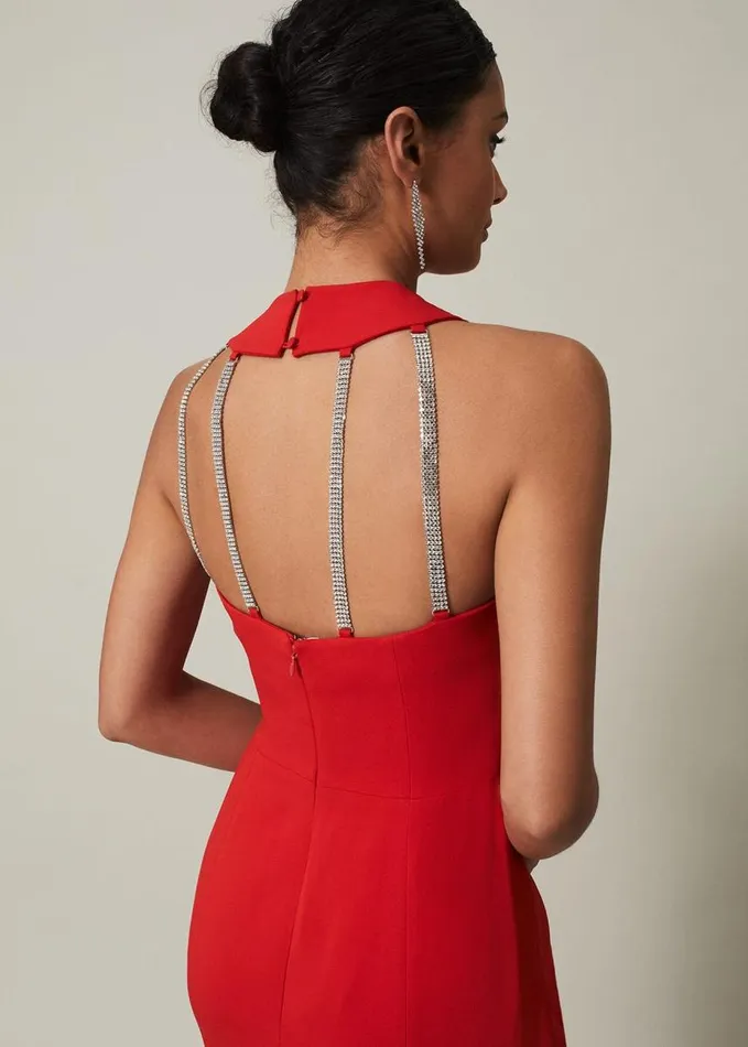 Phase Eight Pamela Ruffled Maxi Dress Red Women Dresses