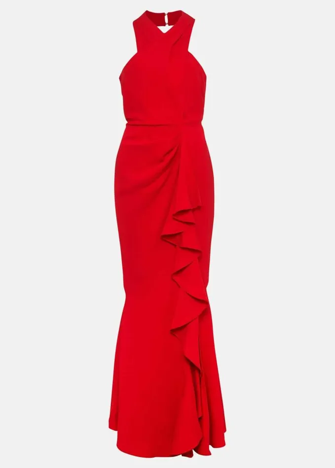 Phase Eight Pamela Ruffled Maxi Dress Red Women Dresses