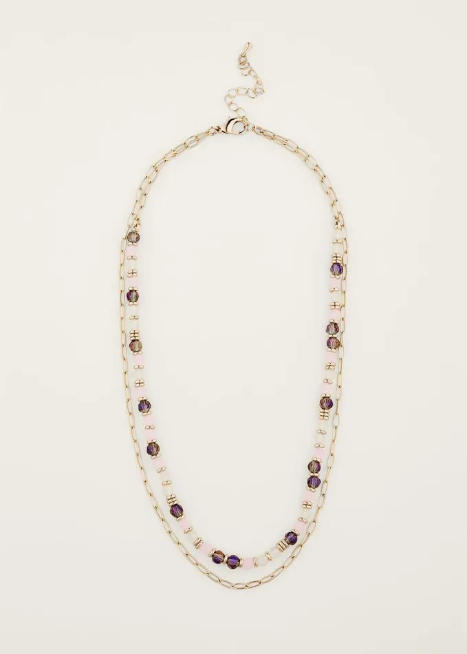 Phase Eight Pastel Bead Layered Necklace Gold Women Jewellery