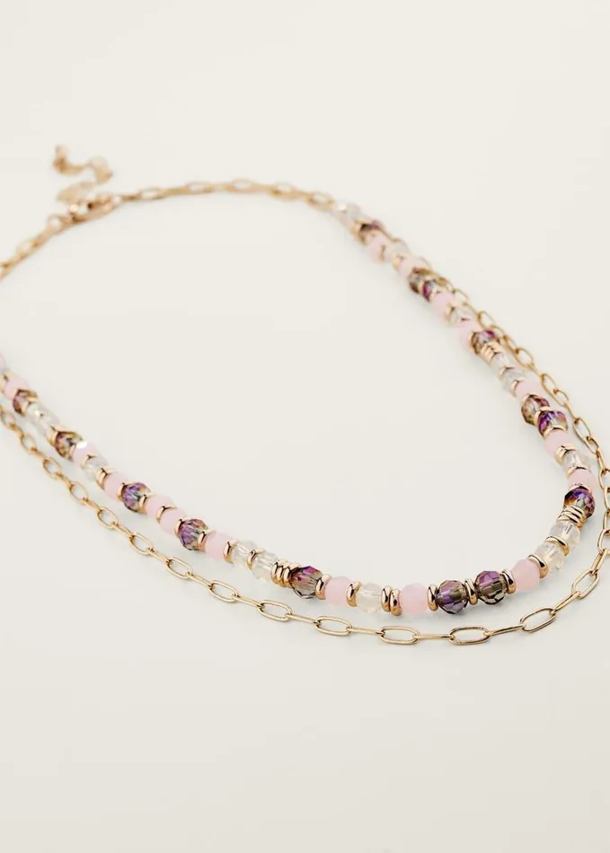 Phase Eight Pastel Bead Layered Necklace Gold Women Jewellery