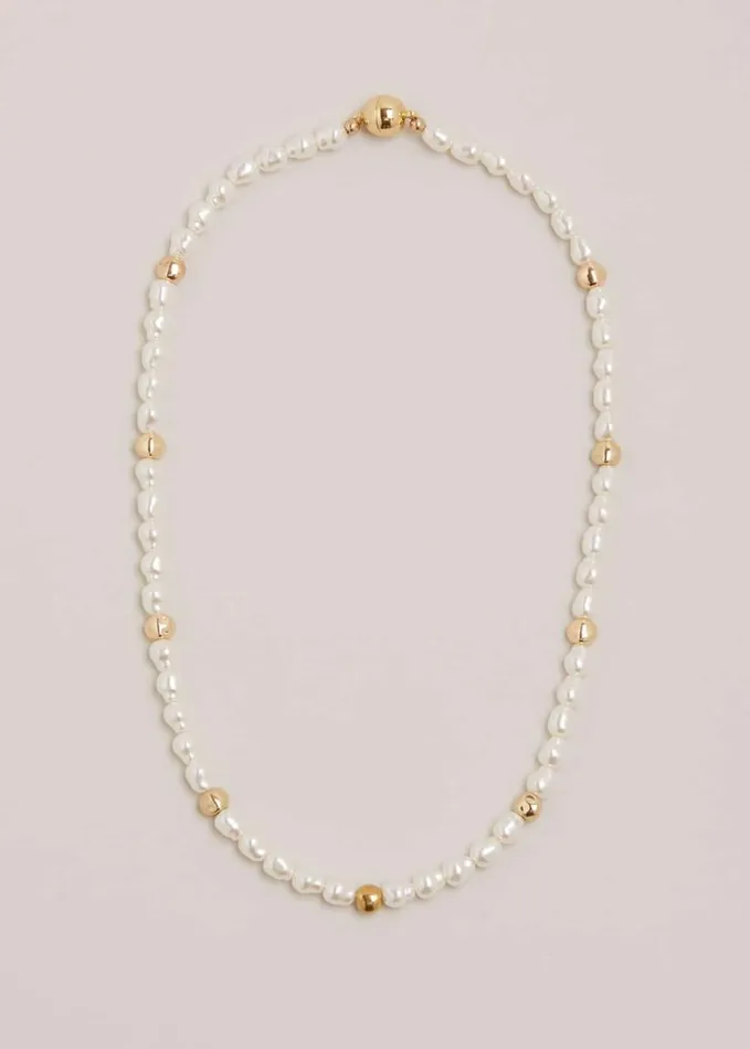 Phase Eight Pearl And Bead Necklace Gold Women Jewellery