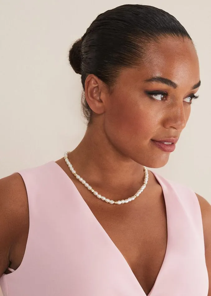 Phase Eight Pearl And Bead Necklace Gold Women Jewellery