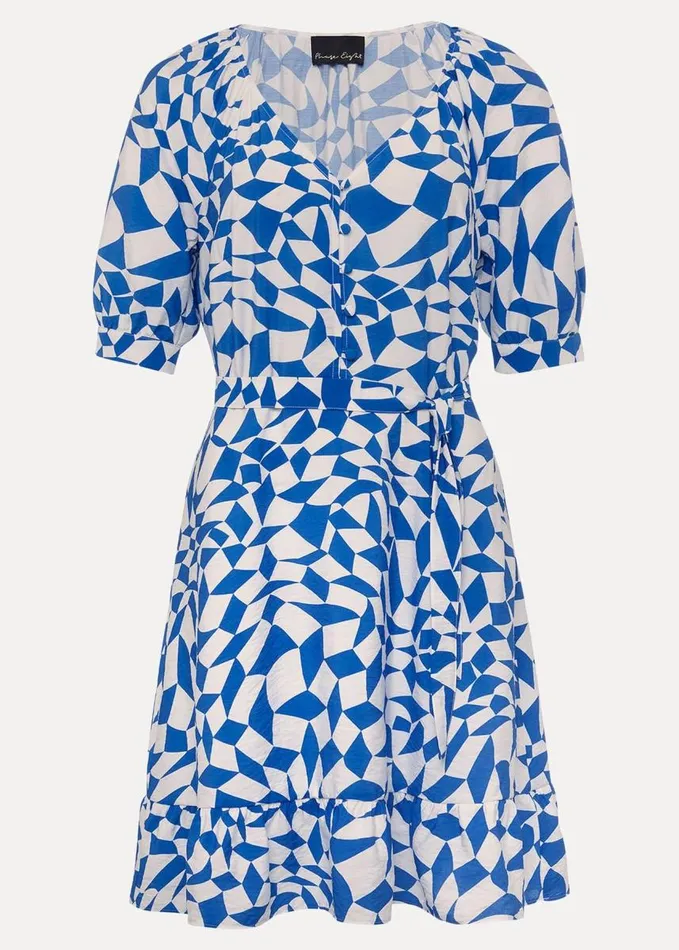 Phase Eight Penele Geo Swing Dress Blue Women Dresses
