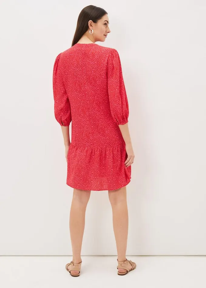 Phase Eight Penele Print Swing Dress Pinkred Women Dresses