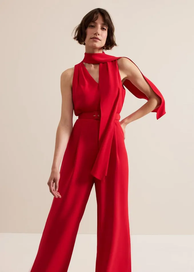 Phase Eight Petite Elika Red Jumpsuit Red Women Dresses