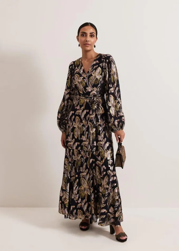 Phase Eight Petite Ellio Silk Shimmer Maxi Dress Multicoloured Women Dresses
