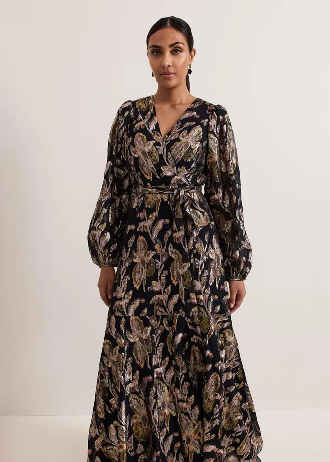 Phase Eight Petite Ellio Silk Shimmer Maxi Dress Multicoloured Women Dresses