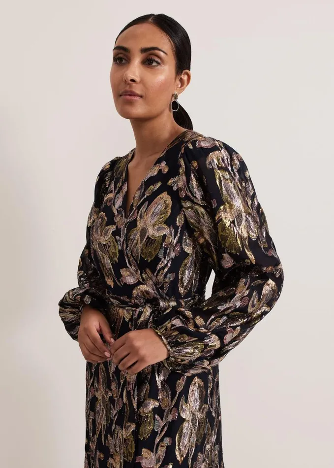 Phase Eight Petite Ellio Silk Shimmer Maxi Dress Multicoloured Women Dresses