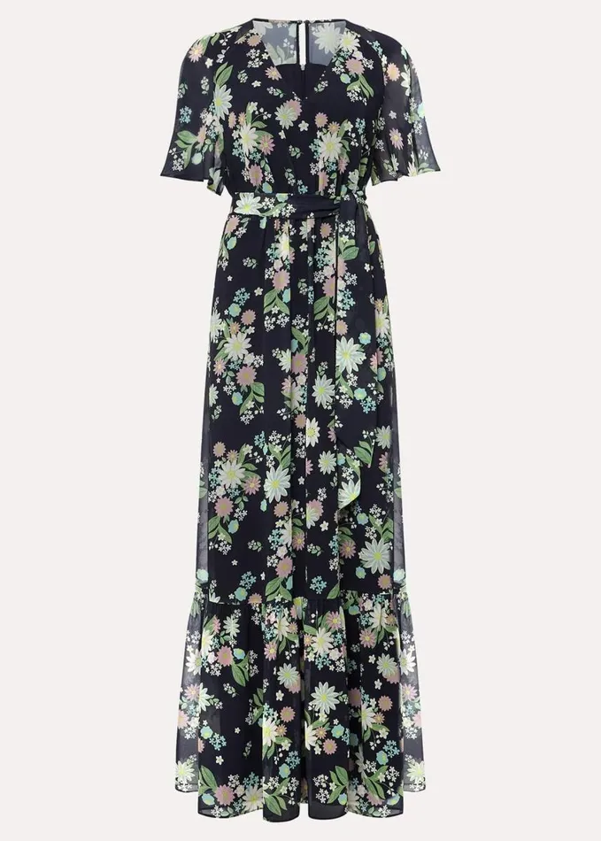 Phase Eight Petite Georgie Floral Tiered Maxi Dress Navymulti Women Dresses