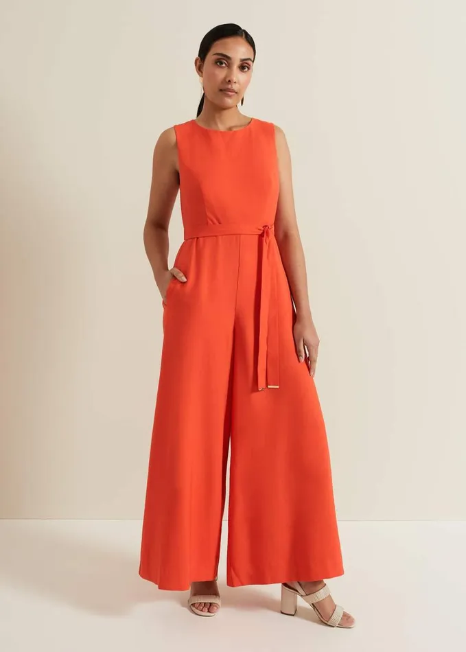Phase Eight Petite Marta Red Culotte Jumpsuit Red Women Dresses
