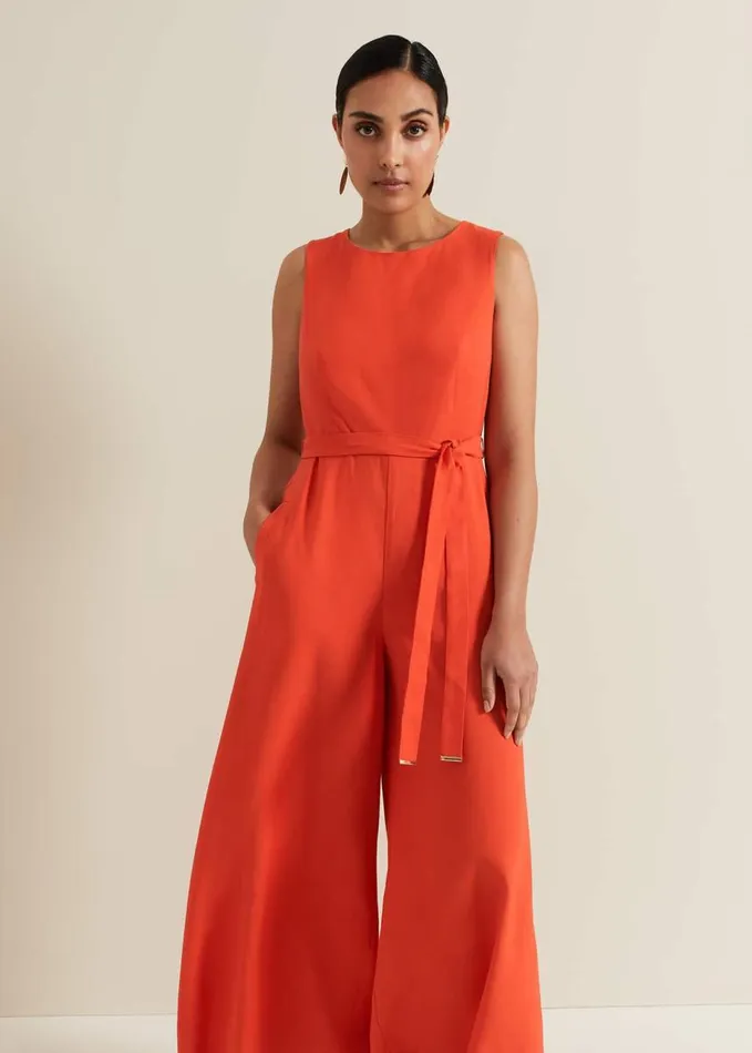 Phase Eight Petite Marta Red Culotte Jumpsuit Red Women Dresses