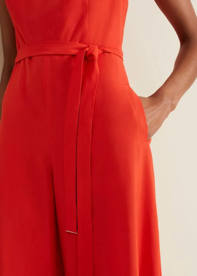 Phase Eight Petite Marta Red Culotte Jumpsuit Red Women Dresses