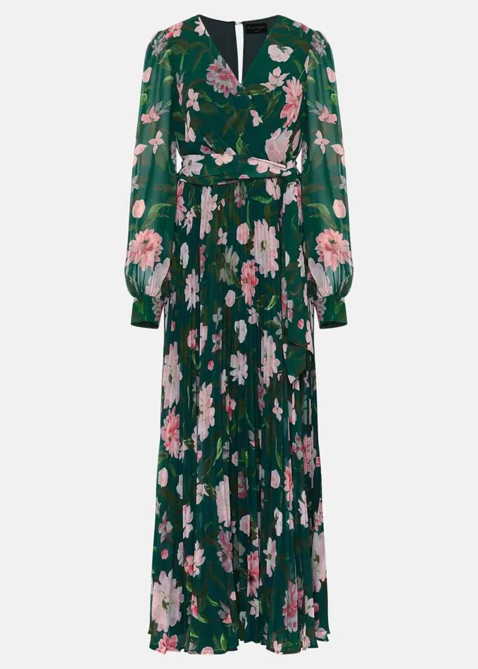 Phase Eight Petite Rosa Floral Pleat Maxi Dress Multicoloured Women Dresses