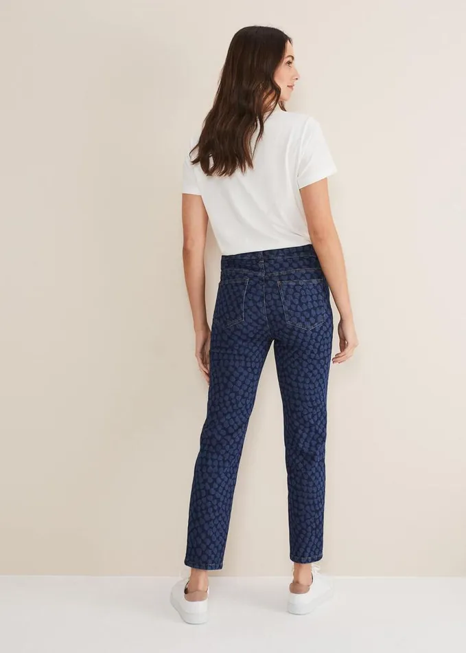 Phase Eight Petra Heart Straight Leg Jeans Mid Blue Women Trousers