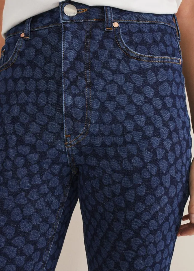 Phase Eight Petra Heart Straight Leg Jeans Mid Blue Women Trousers