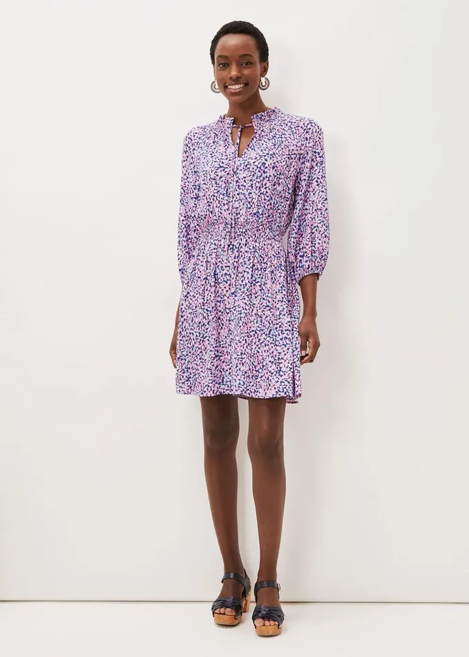 Phase Eight Phillipa Almond Print Short Dress Pink Multi Women Dresses