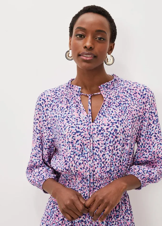 Phase Eight Phillipa Almond Print Short Dress Pink Multi Women Dresses