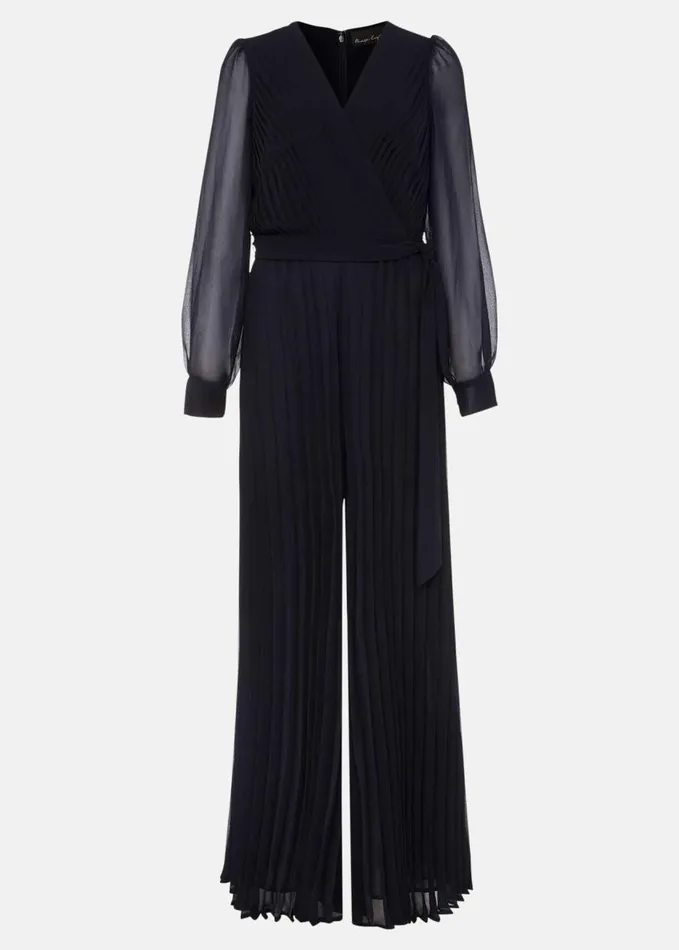 Phase Eight Phoebe Pleated Jumpsuit Navy Women Dresses