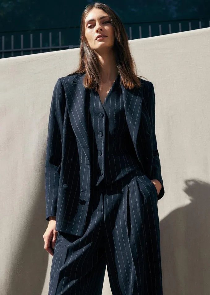 Phase Eight Pia Pinstripe Blazer Navy Women Coats