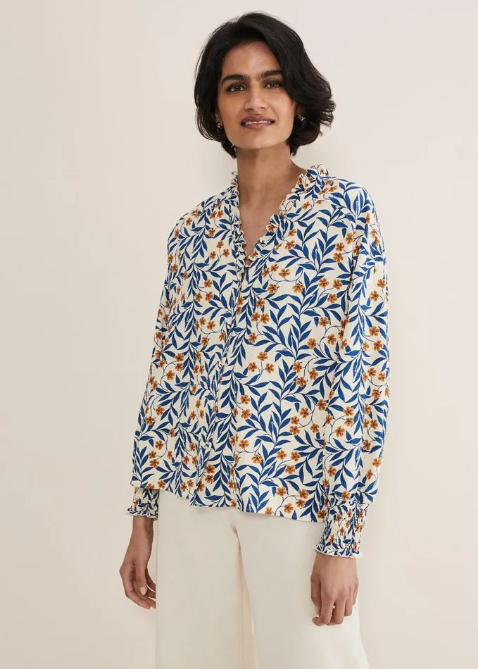 Phase Eight Poppy Floral Blouse Creammulti Women Shirts and Blouses