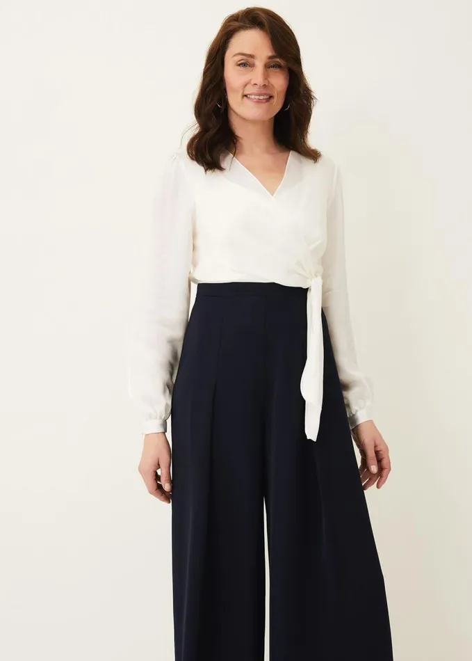 Phase Eight Rachael Wide Leg Jumpsuit Ivorynavy Women Dresses