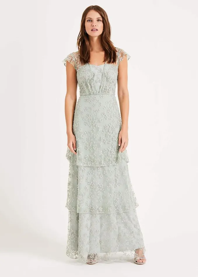 Phase Eight Rai Beaded Maxi Dress Mint Women Dresses