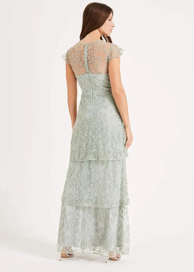 Phase Eight Rai Beaded Maxi Dress Mint Women Dresses