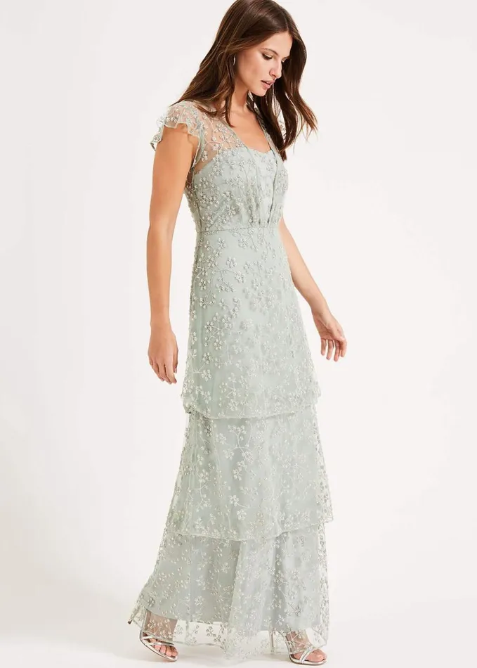 Phase Eight Rai Beaded Maxi Dress Mint Women Dresses