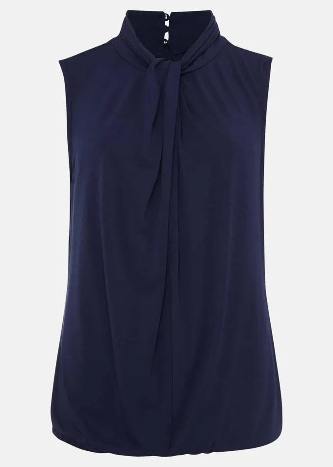 Phase Eight Reign Jersey Twist Neck Top Prussian Blue Women Tops and TShirts