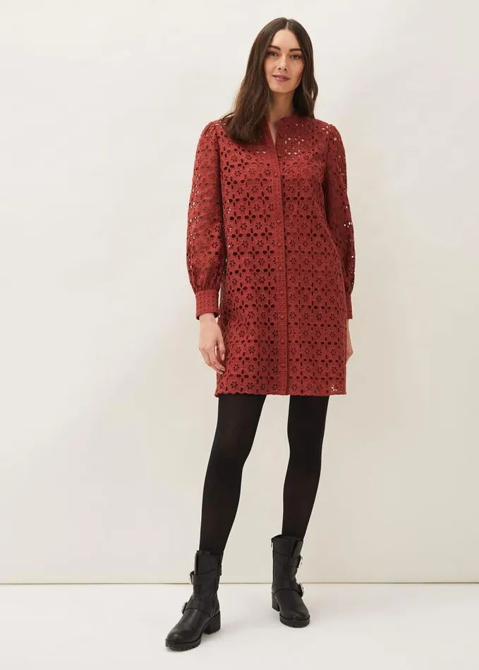 Phase Eight Rihanna Broderie Tunic Dress Spice Women Dresses