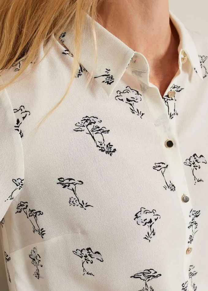 Phase Eight Riley Printed Shirt Ivory Women Shirts and Blouses