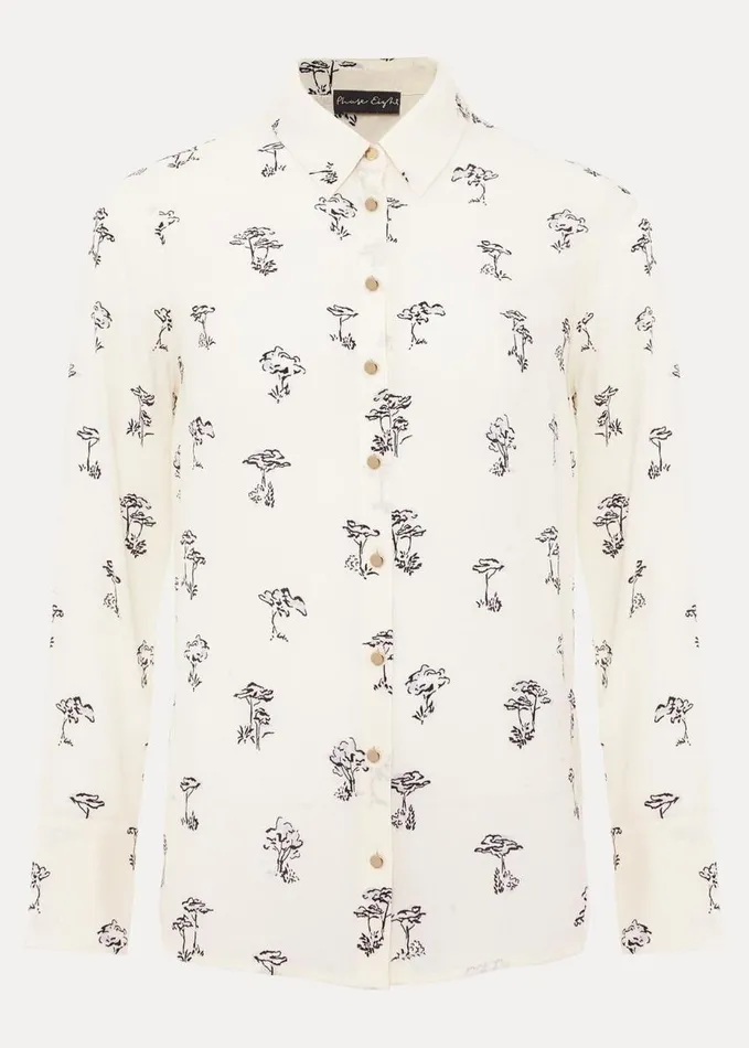 Phase Eight Riley Printed Shirt Ivory Women Shirts and Blouses