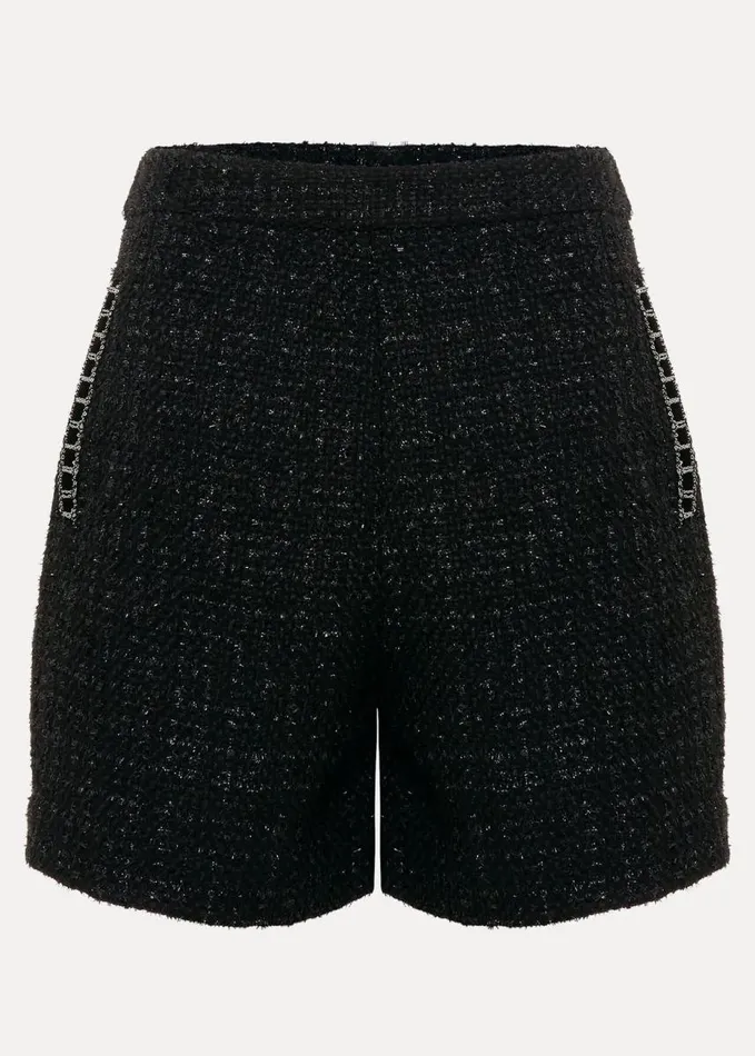Phase Eight Ripley Lurex Short Black Women Trousers