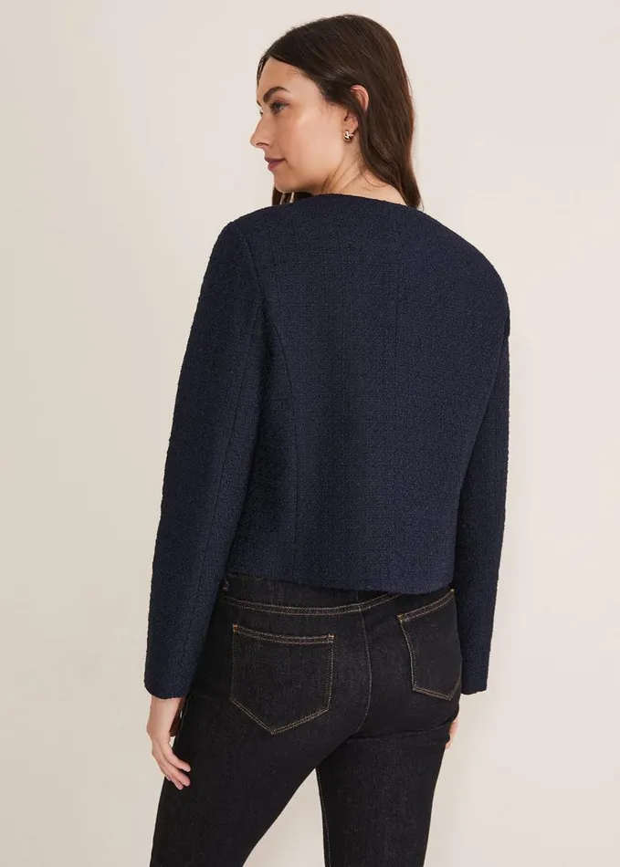 Phase Eight Ripley Tweed Jacket Navy Women Coats