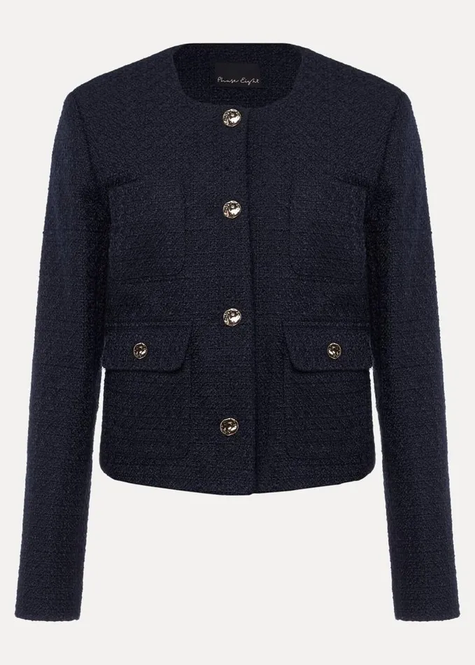 Phase Eight Ripley Tweed Jacket Navy Women Coats