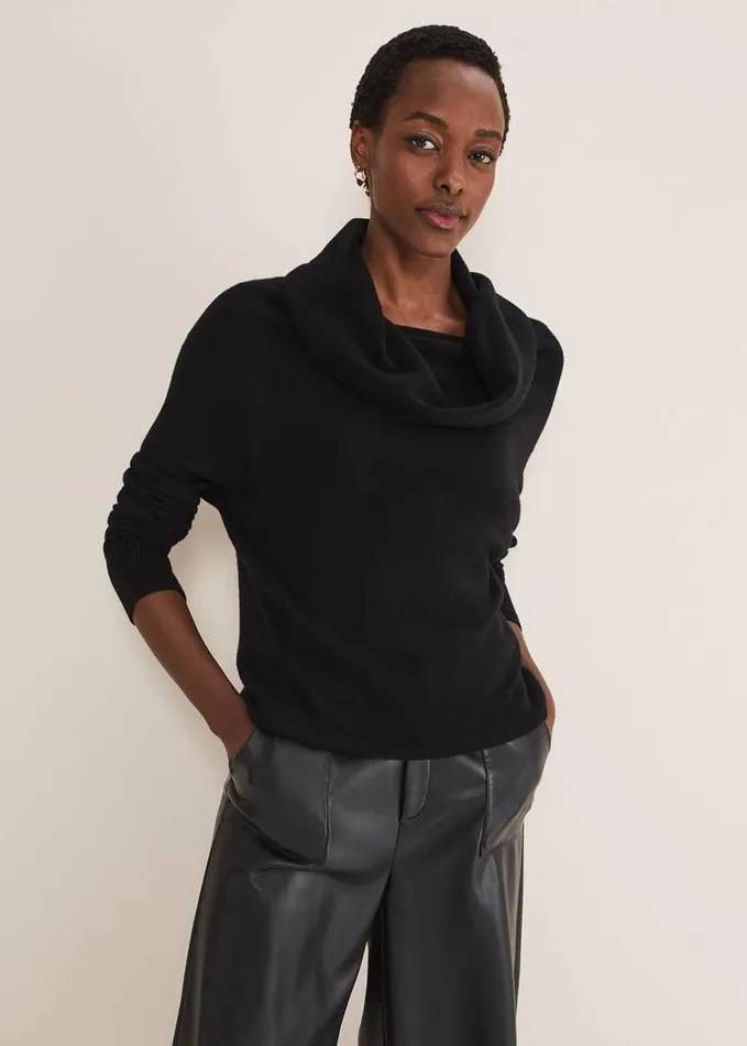 Phase Eight Rylee Roll Neck Knit Black Women Knitwear
