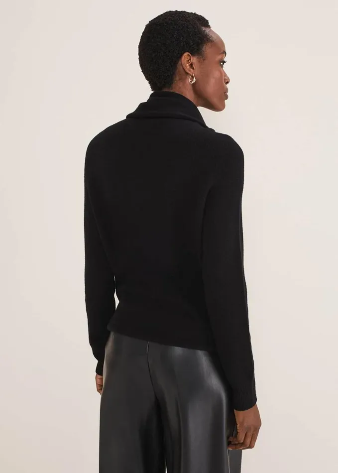 Phase Eight Rylee Roll Neck Knit Black Women Knitwear