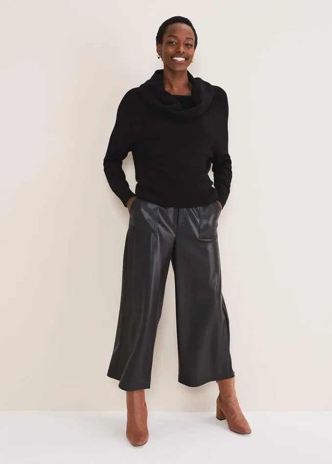Phase Eight Rylee Roll Neck Knit Black Women Knitwear