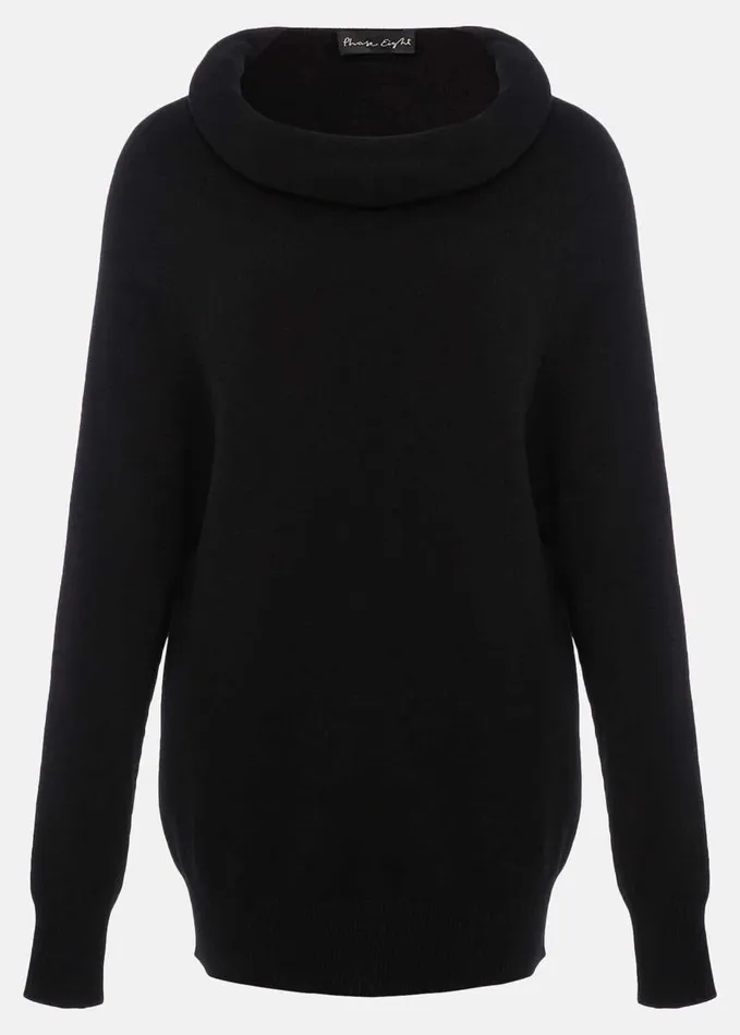 Phase Eight Rylee Roll Neck Knit Black Women Knitwear