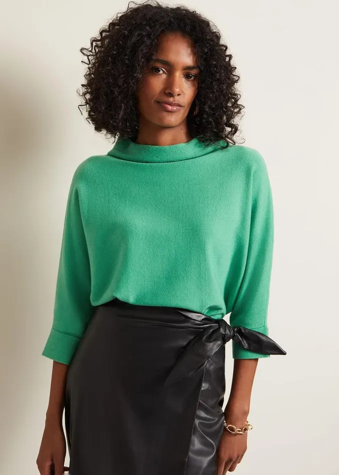 Phase Eight Salima Funnel Jumper Green Women Knitwear