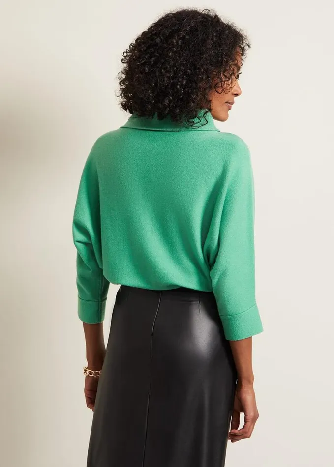 Phase Eight Salima Funnel Jumper Green Women Knitwear