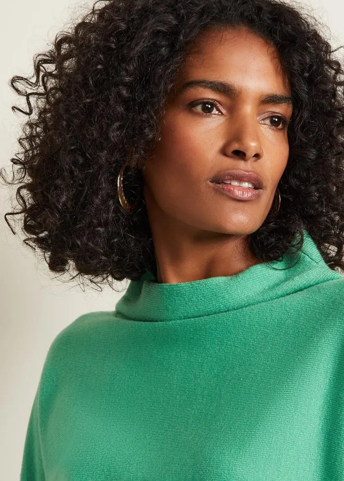 Phase Eight Salima Funnel Jumper Green Women Knitwear