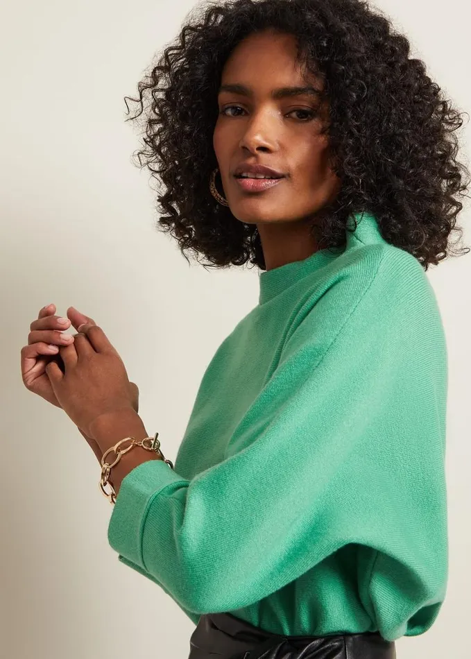 Phase Eight Salima Funnel Jumper Green Women Knitwear