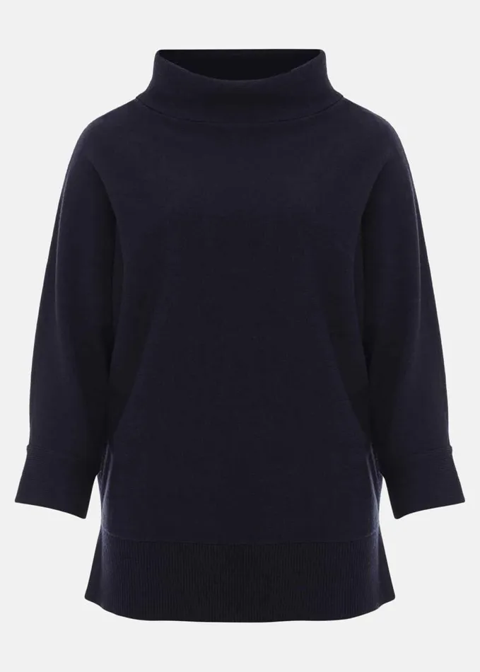 Phase Eight Salima Funnel Neck Jumper Navy Women Knitwear