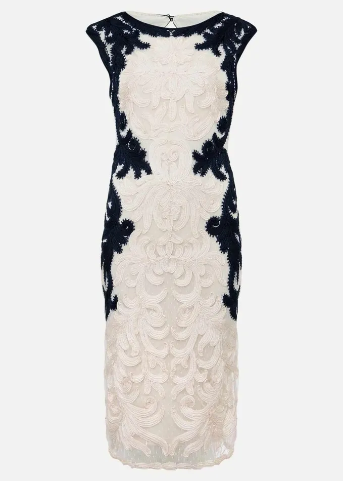 Phase Eight Salima Tapework Dress Navyivory Women Dresses