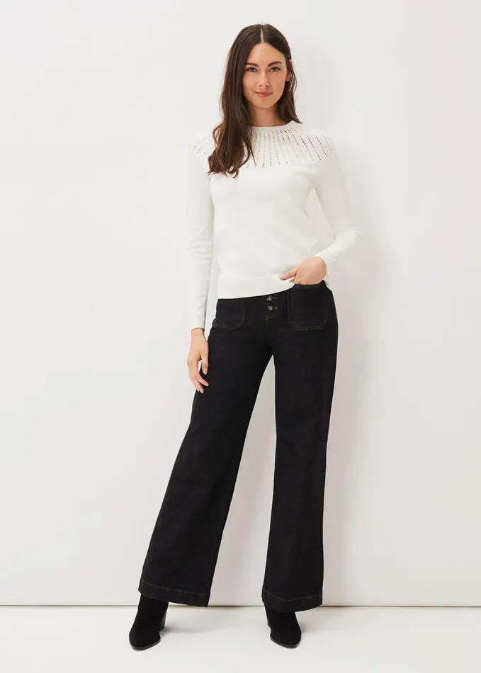 Phase Eight Samanthee Sunray Sequin Knit Ivory Women Knitwear