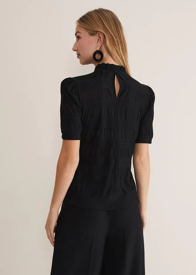 Phase Eight Samiha Textured Top Black Women Tops and TShirts