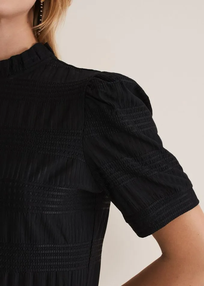 Phase Eight Samiha Textured Top Black Women Tops and TShirts