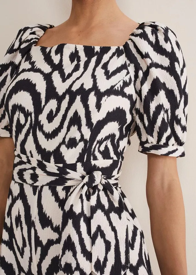 Phase Eight Sara Ikat Wide Leg Jumpsuit Blackcream Women Jumpsuits