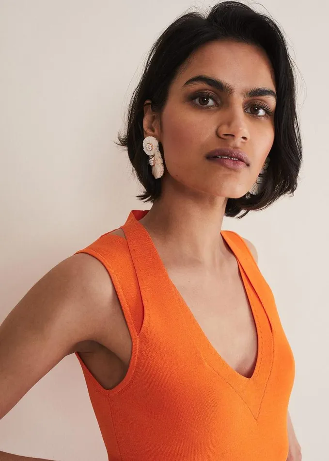 Phase Eight Scarlett Knitted Top Orange Women Knitwear